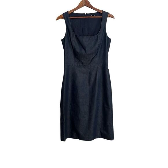Emanuel Ungaro Sleeveless Square Neck Sheath Dress Black Size 8/42 - Picture 1 of 7